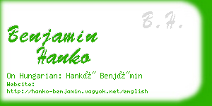 benjamin hanko business card